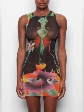 Rare skims obsidian summer mesh mini dress. Size M NWOT